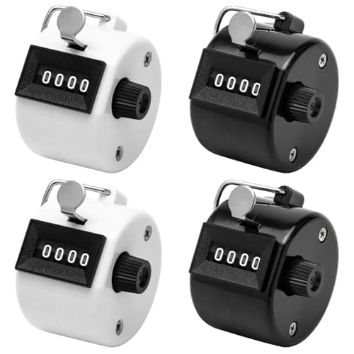 CINDALOG 4-Digit Handheld Mechanical Counter Clicker with Finger Ring, Tally Counter for Inventory Counting, Sports Scoring, Coaching, Events and Classroom Attendance