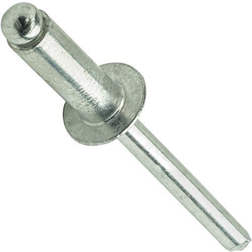 Fastenere Pop Rivets - 3/16" x 5/8" (50pcs) Heavy Duty, Open-End, Aluminum, Dome-Head Blind Rivets, Corrosion-Resistant, High Tensile & Shear Strength, 6-10 Gap 0.501"-0.625"