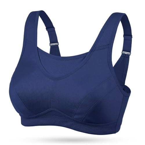 Wingslove Women's Full Coverage High Impact Wirefree Workout Non Padded Sports Bra Bounce Control (Violet,34B)