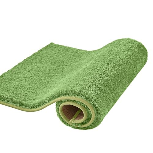 CozeCube Green 24"x16" Shaggy Non Slip Soft Washable Bath Mat