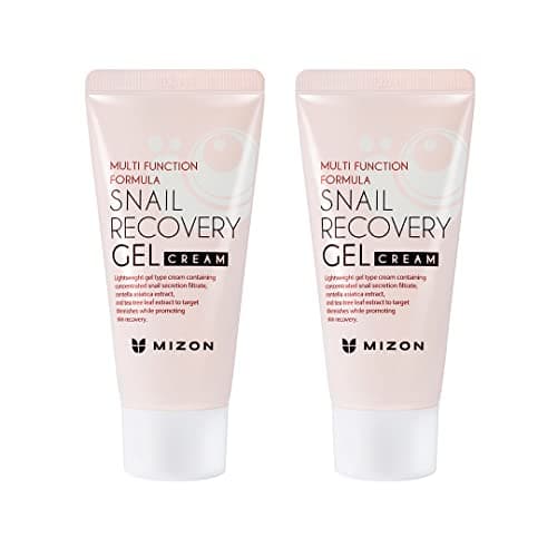 MIZON Set of Two Snail Recovery Gel Cream Snail Mucin for Fine Lines Skin Elasticity Moisture Fragrance-Free Korean Skincare(45ml 1.52 fl.oz -Pack of 2)