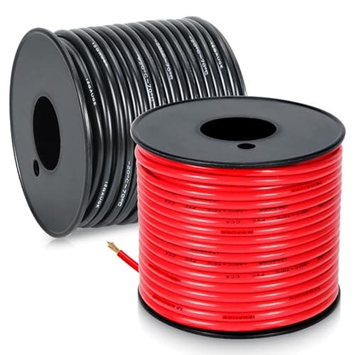 18 Gauge Electrical Wire, Red/Black Each 150FT, Flexible Low Voltage PVC Copper Clad Aluminum Extension Cord for DIY Projects,Car Speaker Wire, LED Wire, Residential Wiring 12V/24V DC