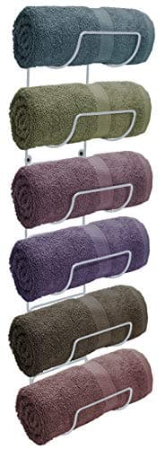 Sorbus Towel Rack, 6-Compartment Wall-Mount, Wall-Mounted (White)