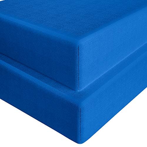 FLXXIE Microfiber Fitted Crib Sheets, 2 Pack Soft and Cozy Toddler Fitted Sheets for Standard Crib and Toddler Mattresses, 28x52, Royal Blue
