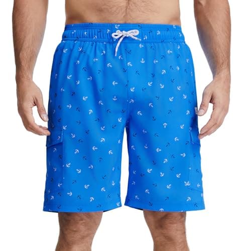 BASSDASH Men's 9" Swim Trunks UPF 50+ Quick Dry Lightweight Beach Board Shorts with Mesh Lining for Fishing & Water Sports