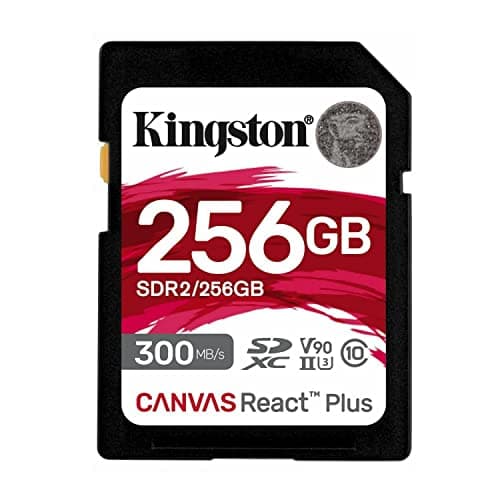 Kingston Canvas React Plus 256GB SD Card | SDXC UHS-II | 300R/260W U3 V90 | Full HD/4K/8K | SDR2/256GB
