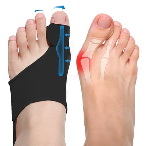 LEFFIS Bunion Corrector for Women Men Big Toe Straightener Bunion Relief Brace for Hallux Valgus, Toe Corrector Splint for Day/Night Use, Fits in Shoes, Soft Gel Support, Black
