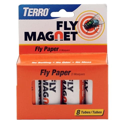 TERRO T518 Fly Magnet Indoor Housefly, 8 Count Pack, Sticky Fly Trap Indoor Hanging