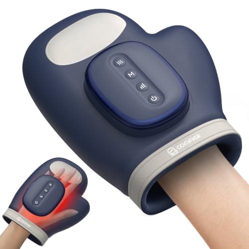 COMFIER 2026 Updated Bigger Electric Hand Massager with Heat and Compression,Wrist, Finger Massage, Cordless Hand Massager for Arthritis and Carpal Tunnel, Gifts for Wome, Blue