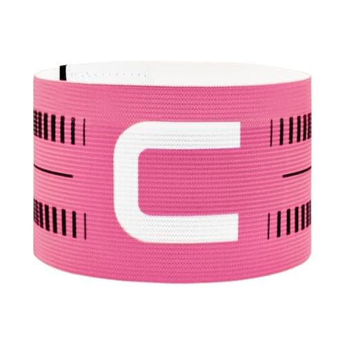 Mezeic Captain Armband, Unisex C Captain Armbands Soccer Football Player Captain's Arm Bands Sport Team Training for Youth and Adult - Pink