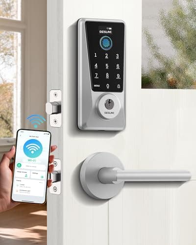 DESLOC WiFi Fingerprint Keypad Lock D110 Plus with Lever Handles, App