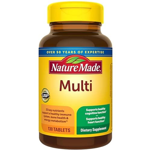 Nature Made Multivitamin Tablets with Iron, Multivitamin for Women and Men for Daily Nutritional Support, Nature Made Multi Vitamins for Adults, 130 Tablets, 130 Day Supply