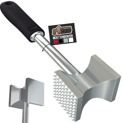 GORILLA GRIP Patented BPA-Free Dual-Sided Meat Tenderizer Mallet, Black