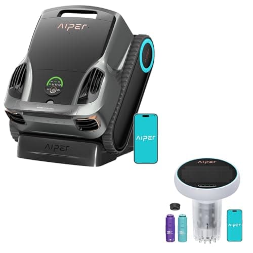 Aiper Scuba X1 Pro Max Robotic Pool Cleaner & Skimmer with HydroComm Pure Smart Pool Monitor, 8,500 GPH Suction, Ultra-Fine Filtration, Real-Time Water Monitoring & Underwater WiFi Connection, Grey