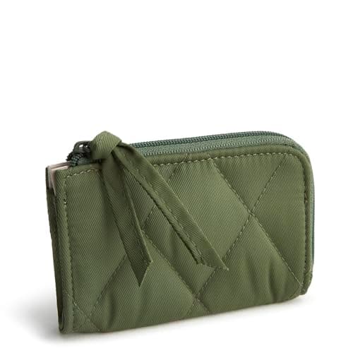 Vera Bradley Women's Performance Twill Zip Card Pouch, Bronze Green, One Size