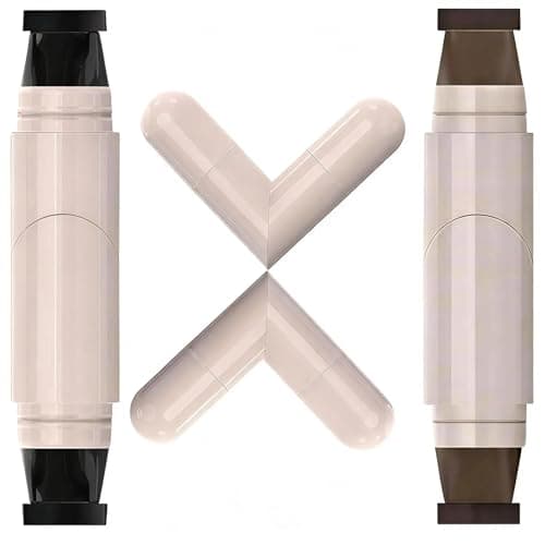 Nberuionre 2 PCS Dual-Ended Eyeliner Stamp, Easy to Apply Cat Eye Stamp with L/R Markings, Waterproof & Smudge-Resistant, Beginner-Friendly Winged Eyeliner (Black & Brown)