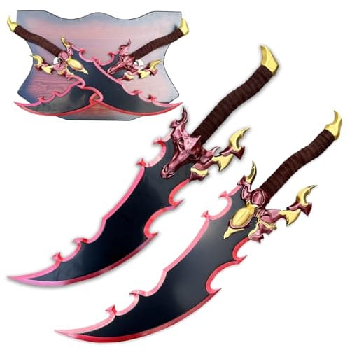 Heartcos 2pc Anime Soralion Sword Set with Hanging Board