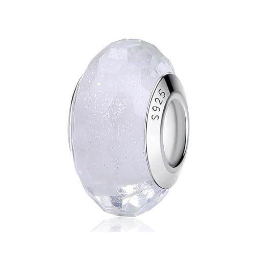 Nbsameng Murano Glass Charm Bead Pendant for Bracelet & Necklace White