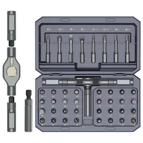 LOFICOPER Magnetic Ratchet Screwdriver Set with 40 S2 Bits for DIY Repair