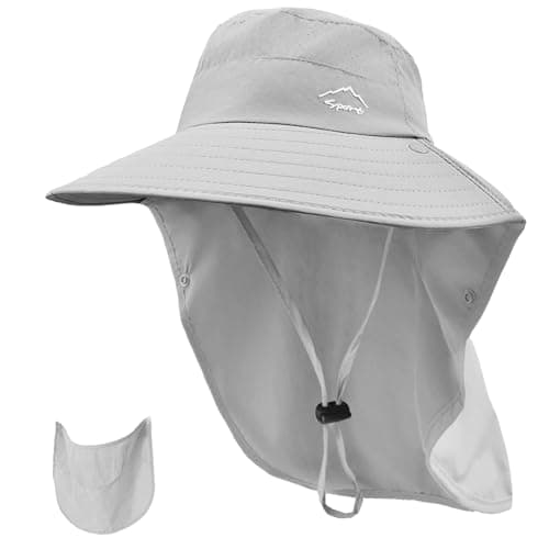 Rosoz Sun Hat for Men Women with Neck Flap& Removable Face Cover Wide Brim
