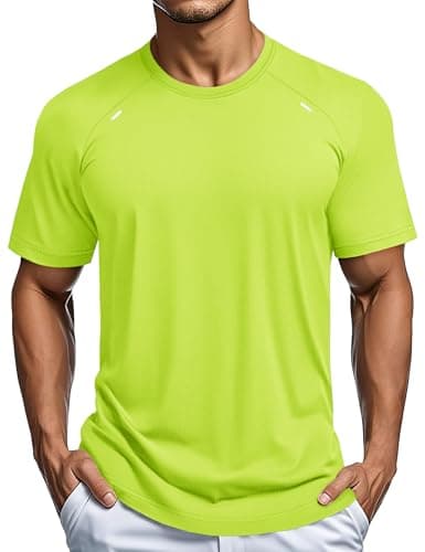 MAGCOMSEN Mens Workout Gym Shirts Cooling Dry Mesh Shirt Short Sleeve Crew Neck Tee Athletic Running Performance Tshirts FlGreen S