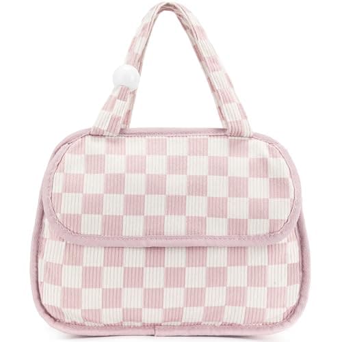 GASSDA Lunch Bag Women Insulated Lunch Box Cute Lunch Bags Reusable Lunchbox Leakproof Cooler Tote for Work Picnic Travel (White-Pink Plaid)