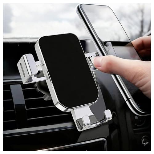 VKQTS 360° Rotation Car Phone Holder Mount Vent,Auto-Locking Adjustable Cell Phone Car Mount with Metal Hook for 4-7.2 in Phones,Anti-Slip Air Vent Phones Holder for Cars SUVs Trucks