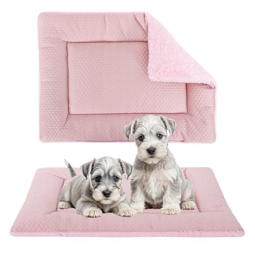 Vetasac Dog Bed Mat, Crate Pad Reversible,Soft Kennel Pad, Washable Crate Mat (Cool and Warm),Pet Sleeping Mattress for Small Medium Dogs XB009