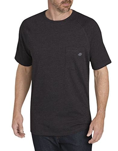 Dickies Mens Short Sleeve Performance Cooling Tee Shirt, Black Heather, Small US