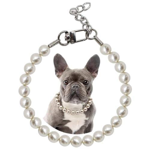 0.55 Inch Big Pearl Dog Collar,Strong Stainless Steel Wire Rope