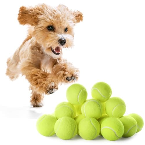 WRTZ 12 Small Tennis Balls for Dogs | 2 Inch Dog Fetch Toys for Your Smaller Pups | Non-Abrasive for Smaller Mouths | Interactive Dog Toys for Boredom & Fun | Works with Ball Launcher for Small Dogs