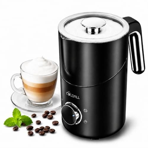 COLDFILL 8-in-1 Milk Frother, 21.16oz/600ml Large Capacity Milk Frother and Steamer, Electric Automatic Hot & Cold Foam Maker, Ergonomic Grip Detachable Frother for Coffee, Latte, Cappuccino