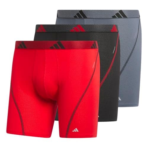 adidas Men's Performance Mesh Boxer Briefs (3-Pack) Moisture-Wicking Workout Underwear