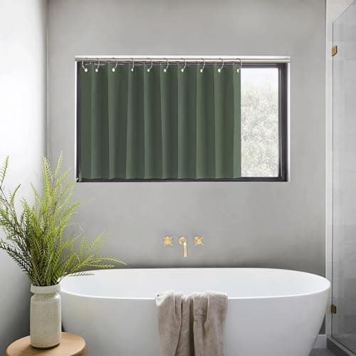 NICETOWN Dark Mallard Kitchen Curtains 20 Inches Long Under The Sink