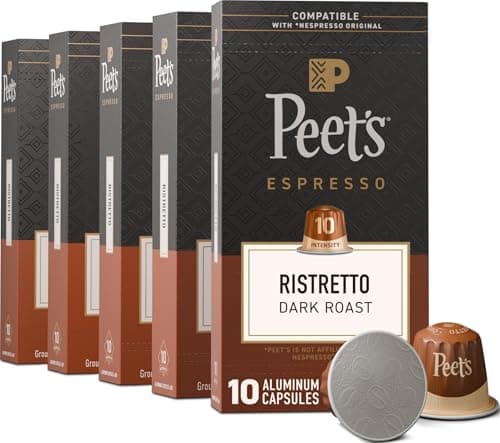 Peet's Coffee Espresso Capsules, Dark Roast, Ristretto, 50 Count