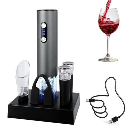 HiPiCok Electric Wine Bottle Opener, Portable Automatic Wine Opener Set