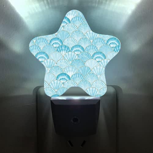 Caifujiqi Night Light Plug-in into Wall Dusk to Dawn Smart Sensor White Led Nightlight for Bedroom Bathroom Kitchen Hallway Stairs Energy Efficient Decor Desk Lamp Beach Decor