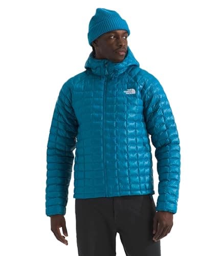 The North Face Men's ThermoBall Hooded Jacket - Wind & Water Resistant, Lightweight Insulation, Secure Zip Pockets, Dusk Blue, XX-Large