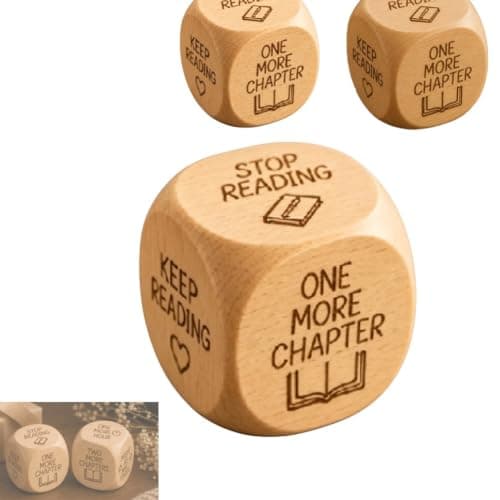 Wooden Reading Decision Dice, Wood Reading Decision Dice for Book Lovers, Cute Him Her Teacher Gift, Bookish Desk Decor Classroom, Funny Gift for Home Office Fathers Day