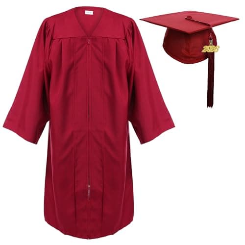 Newrara Graduation Gown Cap Tassel Set (X-Large 54(5'9"-5'11"), Maroon)