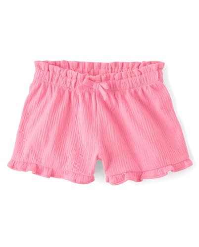 The Children's Place,Baby-Girls,and Toddler Pull On Ruffle Hem Shorts,Bright Pink,5 Years
