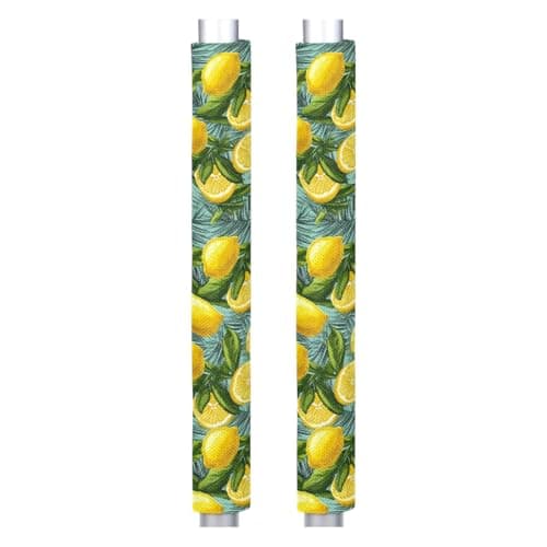 Pardick Refrigerator Door Handle Covers Set of 2, Lemon Flowers Fridge Handle Covers Appliance Handle Covers Protector for Microwave Oven Stove Dishwasher, Keep Your Kitchen Appliance Clean