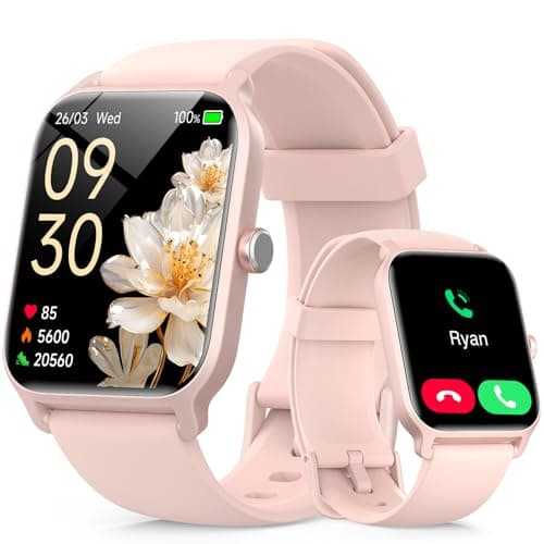 Tensky Smart Watch for Women, 1.85'' HD Sport Lady Smartwatch for Android/iPhone/Samsung/(Bluetooth Call), Alexa Built-in, 100+ Sport Modes Fitness Digital Tracker,Sleep/Heart Rate/SpO2 Monitor