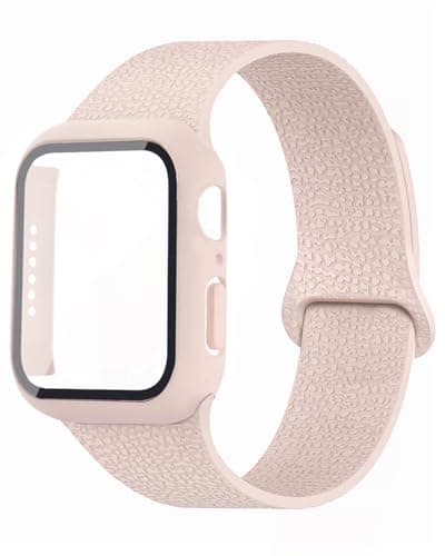 Magnetic Silicone Band and Case Compatible with Apple Watch Band 40mm 41mm 42mm 44mm 45mm 46mm Women Men, Soft Waterproof Sport Strap for iWatch Series 11 10 9 8 7 6 5 4 3 2 1 SE