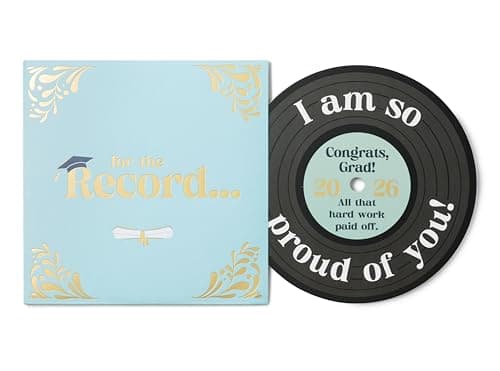 Bee! Graduation Card 2026 | Vinyl Record Style Retro Music-Themed congratulations card for High School & College Graduates | Pairs great with high school, college graduation gifts