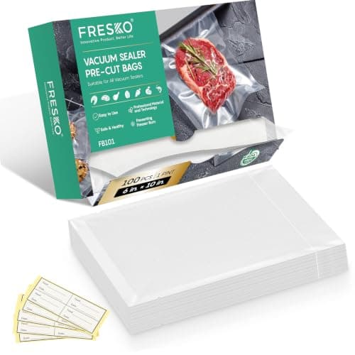 FRESKO Vacuum Sealer Bags, Precut Food Storage Bags, 100 Pint, 6"x10"