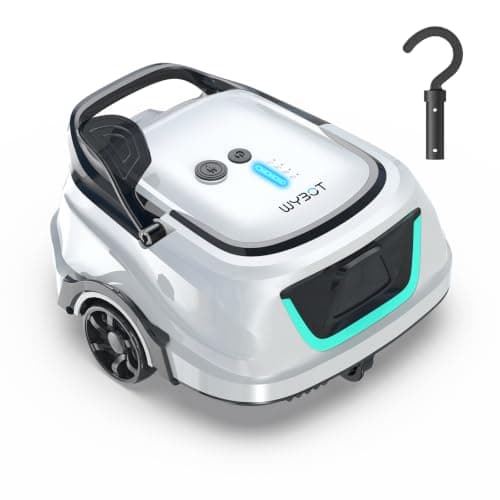 WYBOT A1 Robotic Pool Cleaner – Dual-Layer Filtration, Strong Suction, 130 Mins Runtime, Cordless Pool Vacuum for Above-Ground & Flat Pools up to 1,100 Sq. Ft., 4 Cleaning Modes(Black in White)