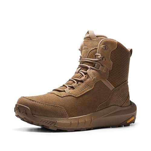 NORTIV 8 Men's Waterproof Tactical Work Boots Cushion Sole Lightweight Leather Non-Slip Combat Boots with Arch Support for Military Motorcycle Hiking HydroRange,Size 10.5,Coyote,NMUMMT2502