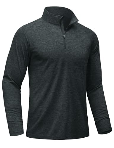 MAGCOMSEN Long Sleeve Shirts for Men 1/4 Zip Pullover Moisture Wicking Lightweight Quick Dry Golf Workout Shirts Fishing Black, L