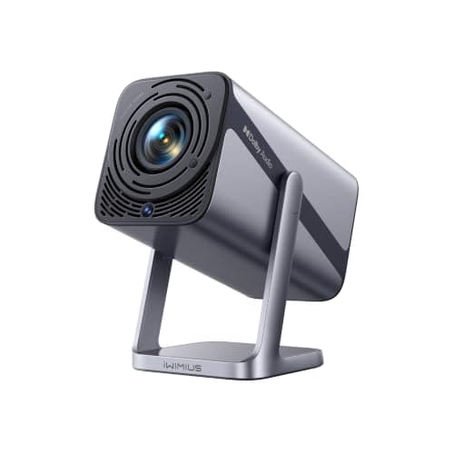 [4K Support/Auto Focus/360°Adjustable Stand]Smart-Mini-Projector with WiFi 6 and Bluetooth5.2, Native 1080P Portable Projector, Dolby Audio, iWIMIUS Outdoor Movie Proyector Compatible with Netflix